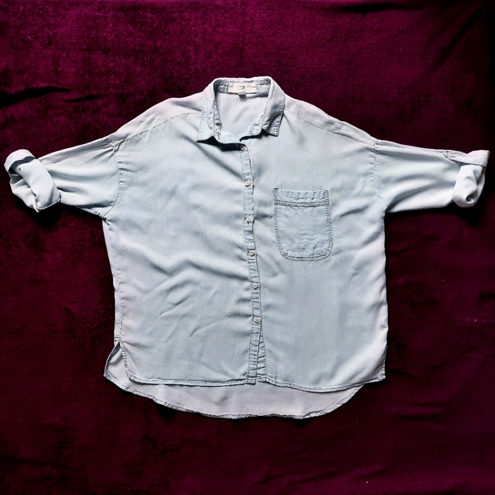 Thread & Supply L Chambray Slouchy Button Down Top - image 1